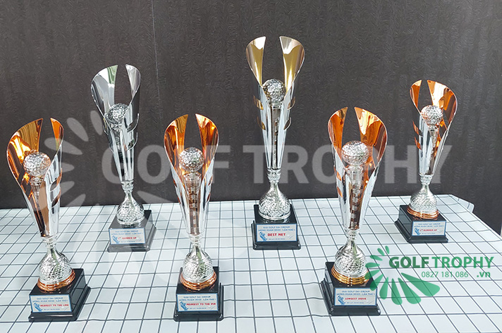 Cúp golf kim loại vàng bạc đồng